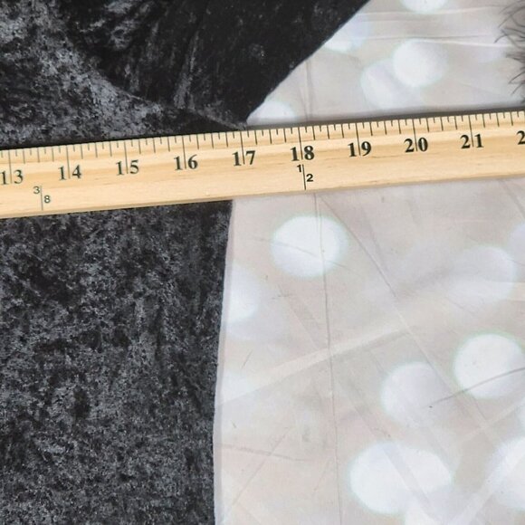 Rainbeau Black Velour Feather Trimmed Cat Leotard, Women's Small - Picture 10 of 11